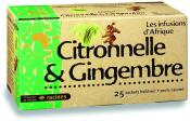 Tisane au Gingembre/Citronnelle "les infusions d'Afrique" RACINES boite de 25 sachets de 40gr