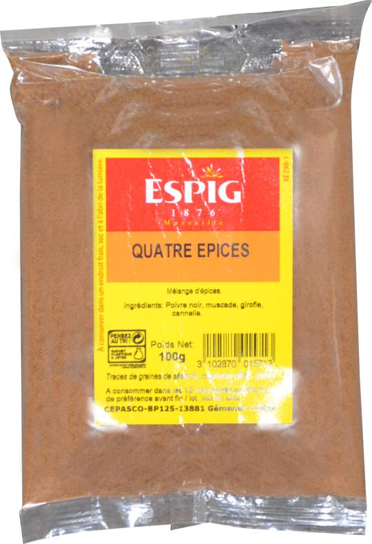 Mélange 4 épices ESPIG sachet 100gr