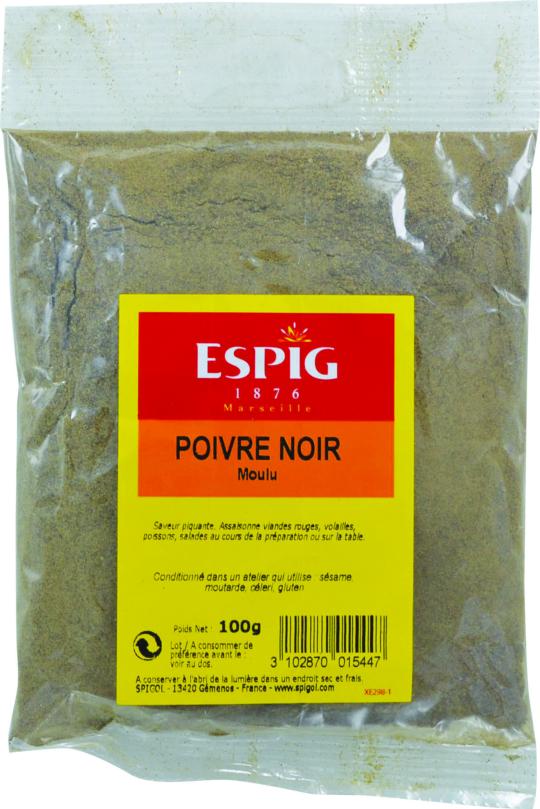 Poivre noir en poudre ESPIG sachet 100gr