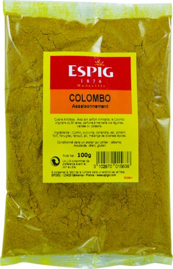 Epices à colombo en poudre ESPIG sachet 100gr