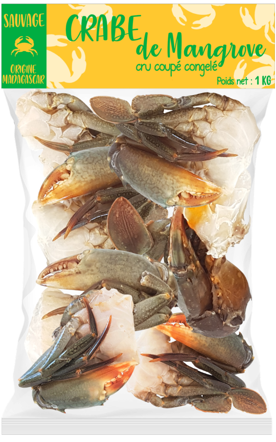 Crabe de Madagascar en morceaux Taille G sachet 1kg