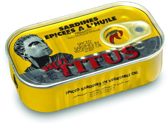 Sardines à l'huile piquante TITUS lot de 3 boites 125gr