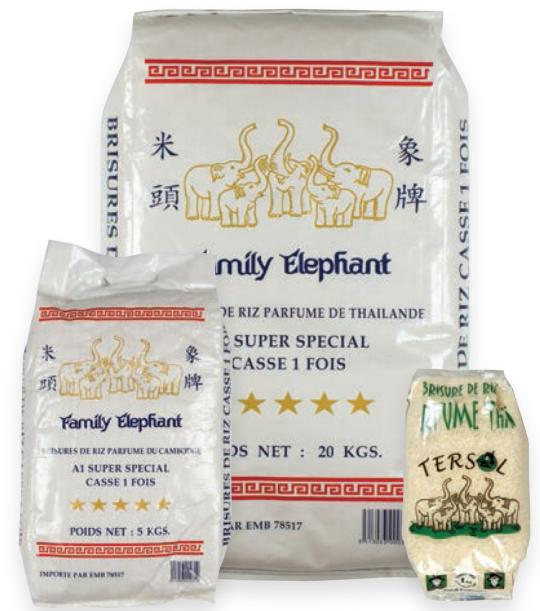 Riz parfumé cassé 1 fois Family Elephant Thailande 5kg