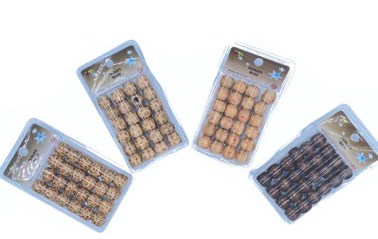Perles en bois pour tresses - differents motifs disponibles