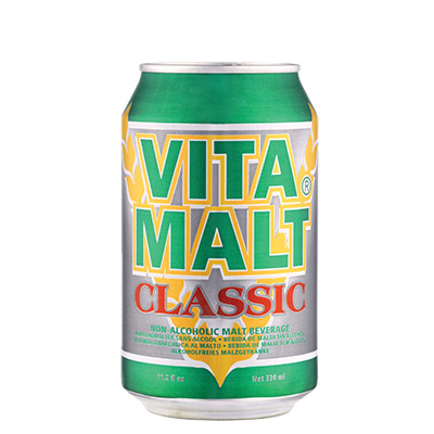 Soda au malt sans alcool VITAMALT classique canette 33cl